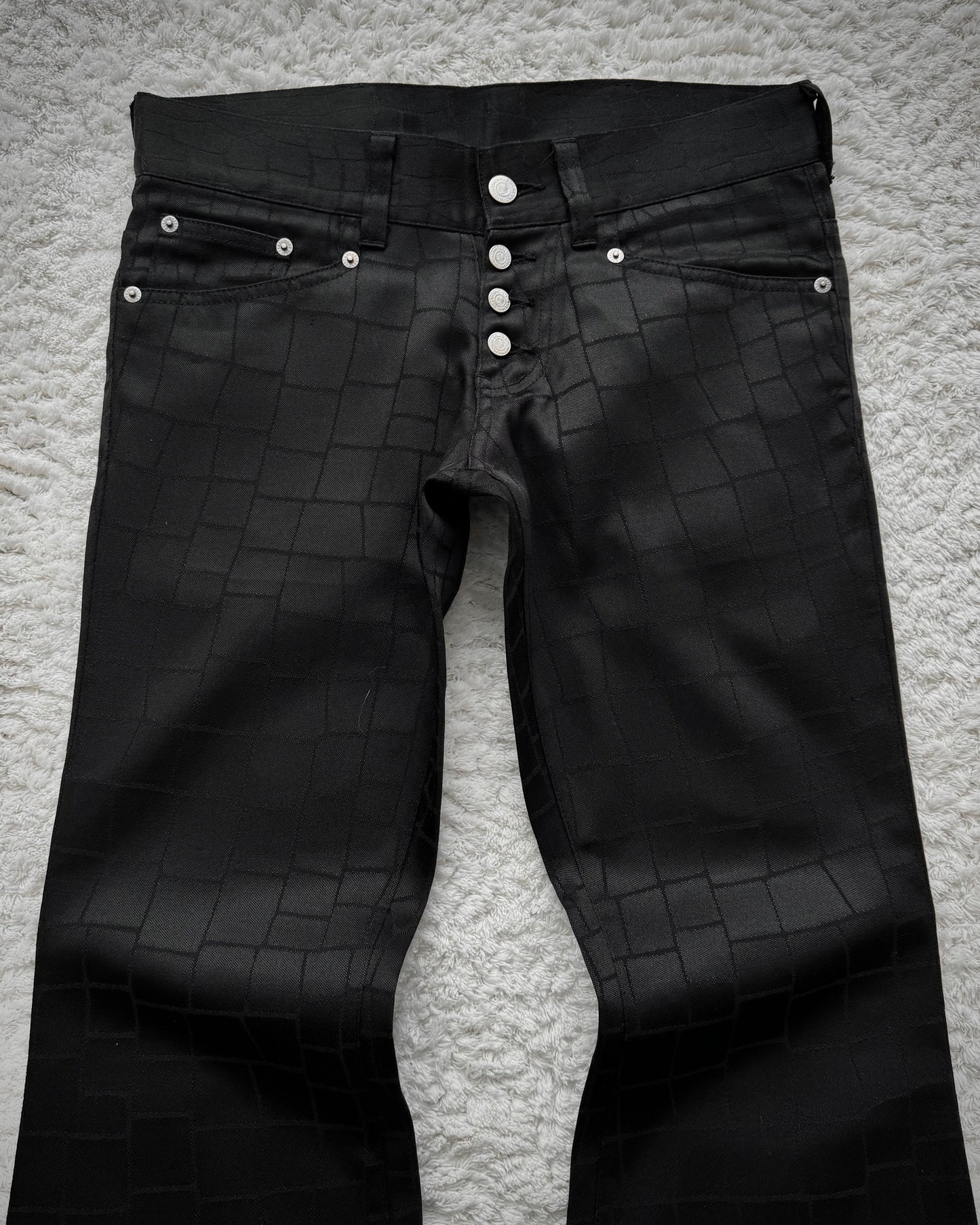 Tornado Mart Croco Pattern Flared Suit Pants