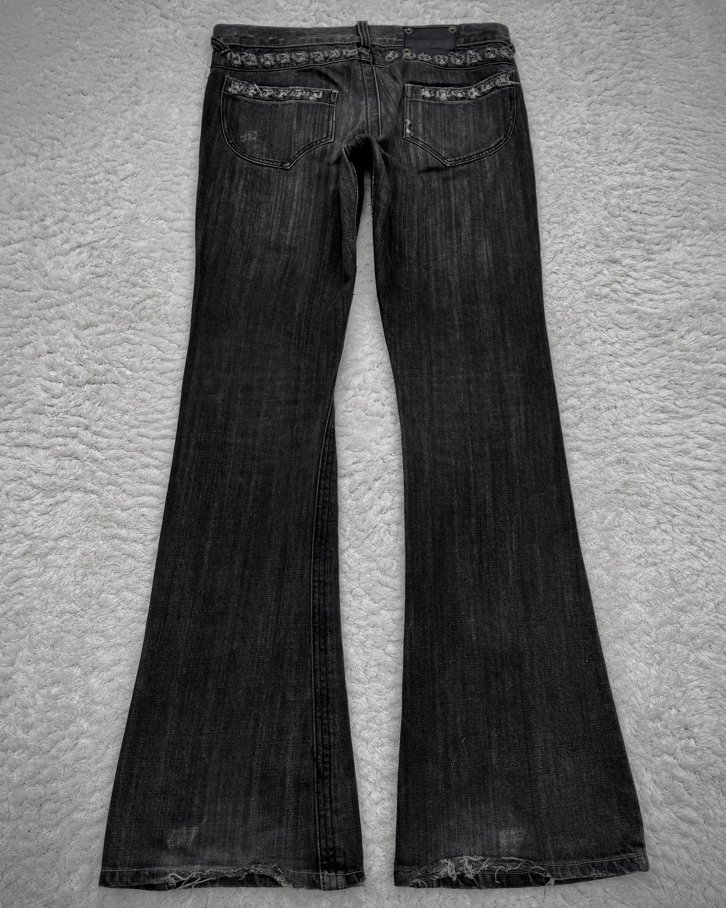 Semantic Design Studded Distressing Flared Jeans
