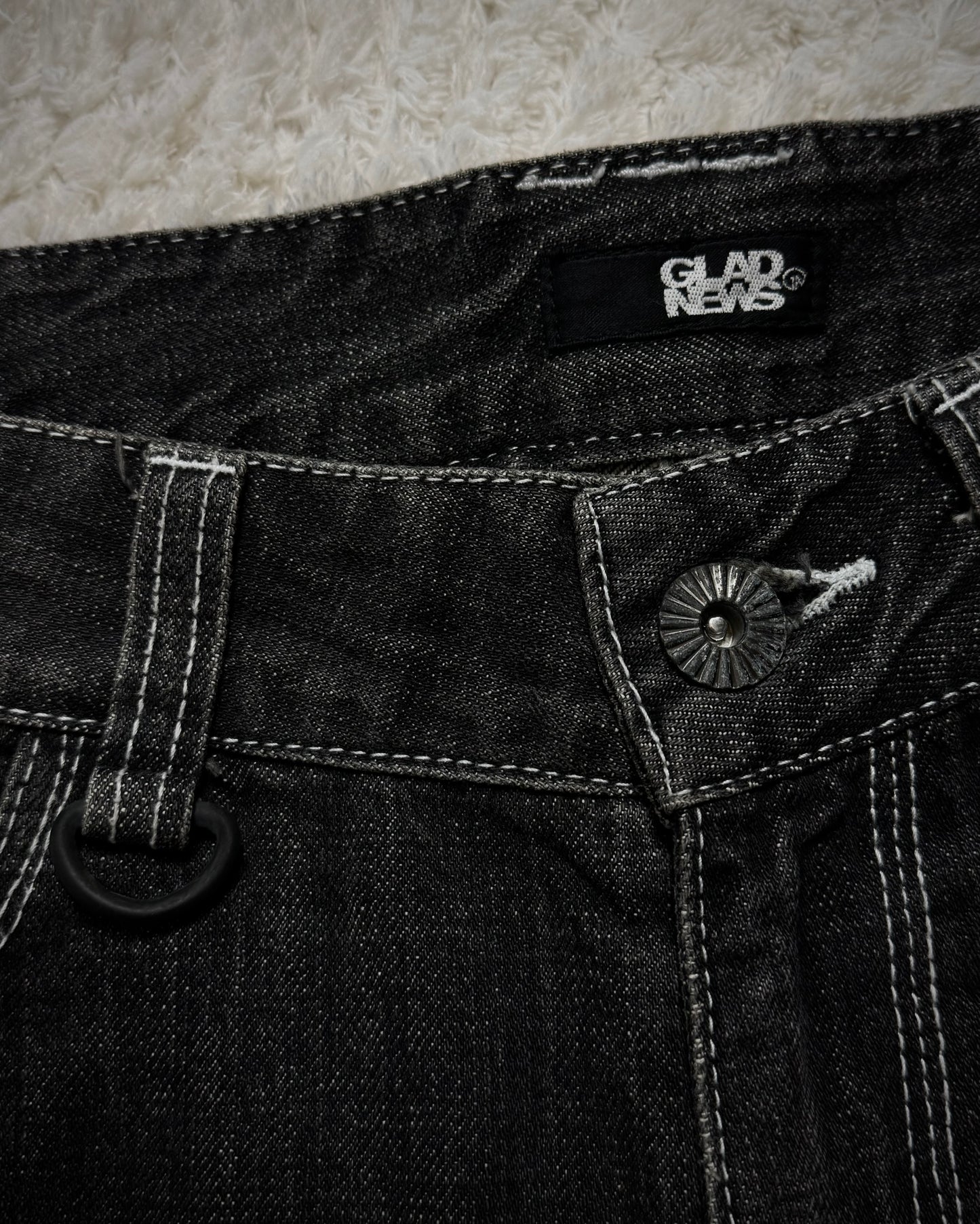 Glad News Smoke Washed Contrast Stitched Bootcut Denim