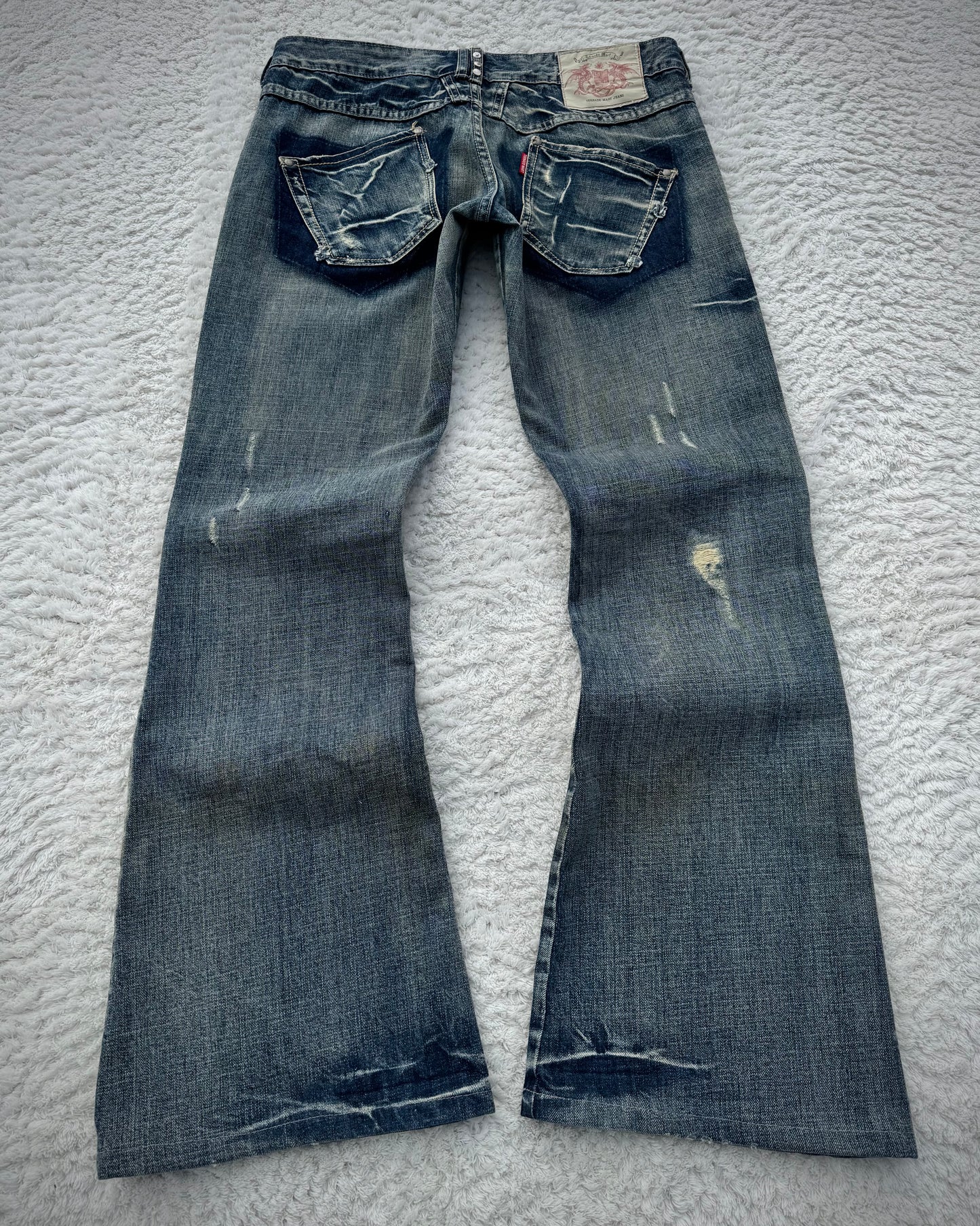 Tornado Mart Studded Straps Flared Jeans
