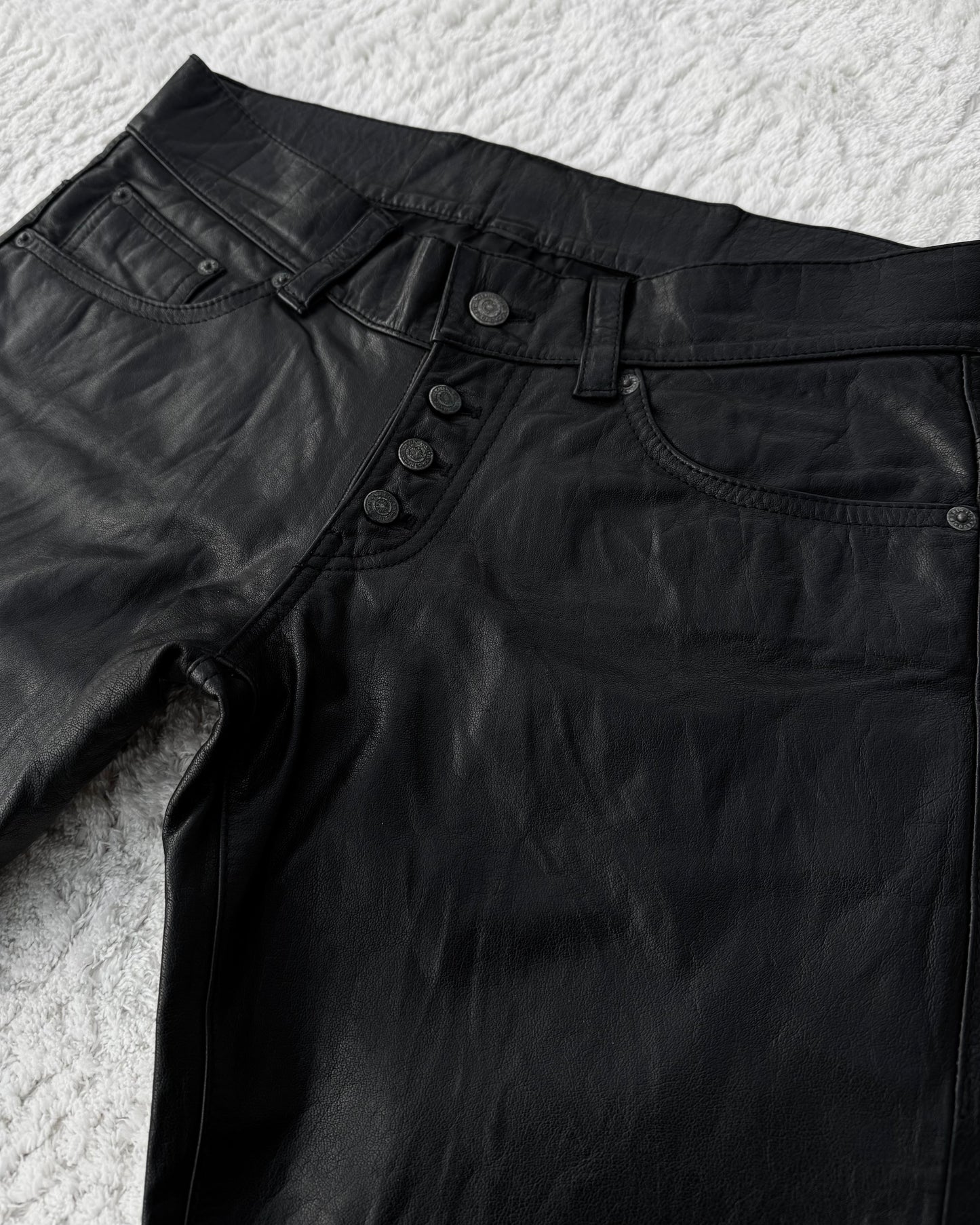 Tornado Mart Cowhide Leather Flared Pants
