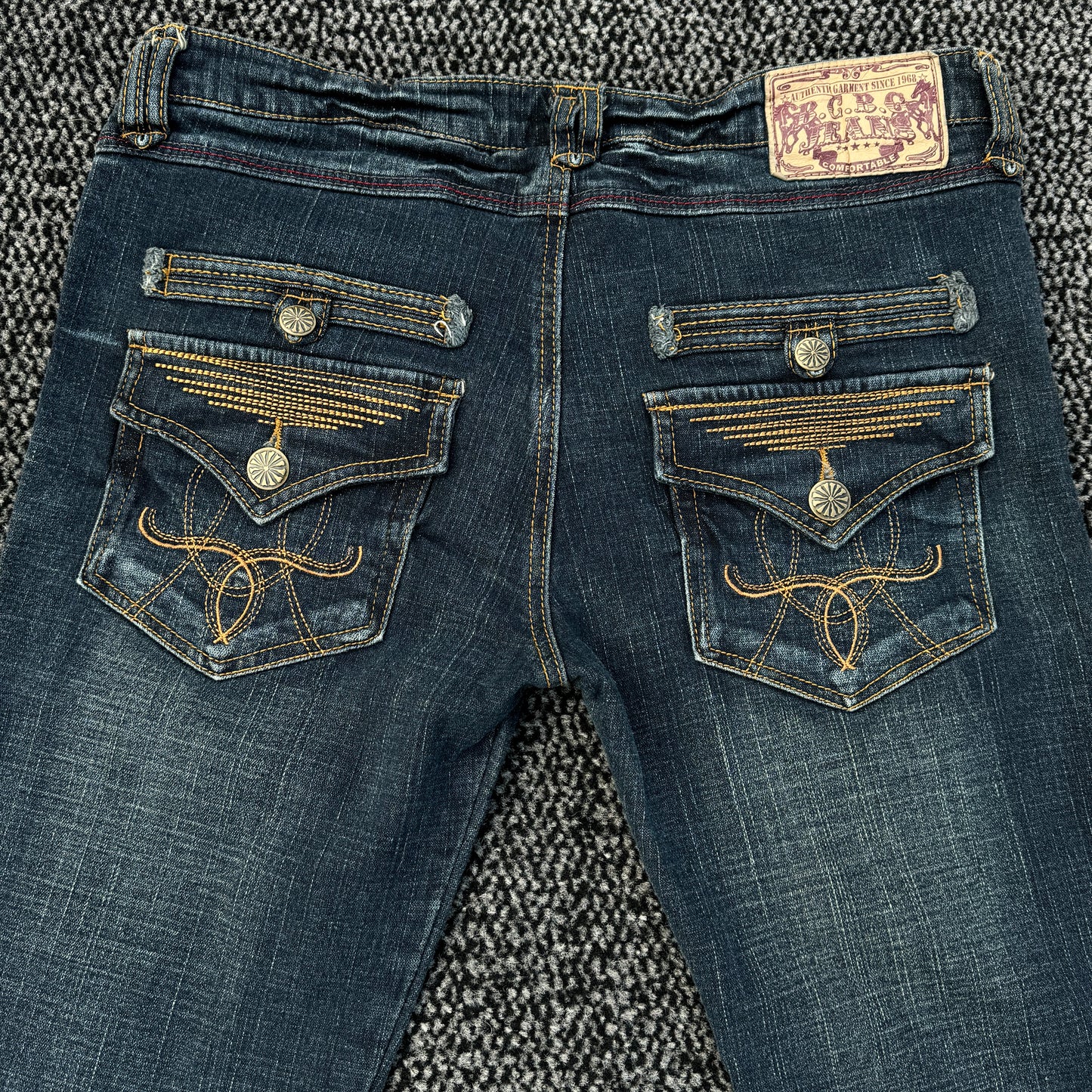 Pierced Lace-Up Flared Denim