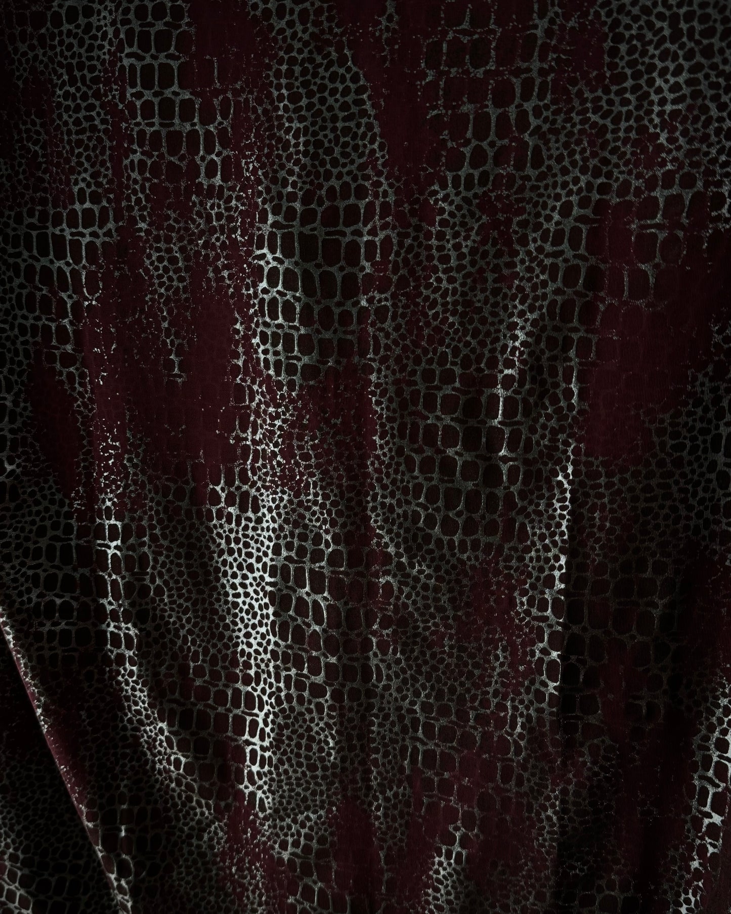 Tornado Mart Bordeaux Silver Snakeskin Pattern T-Shirt
