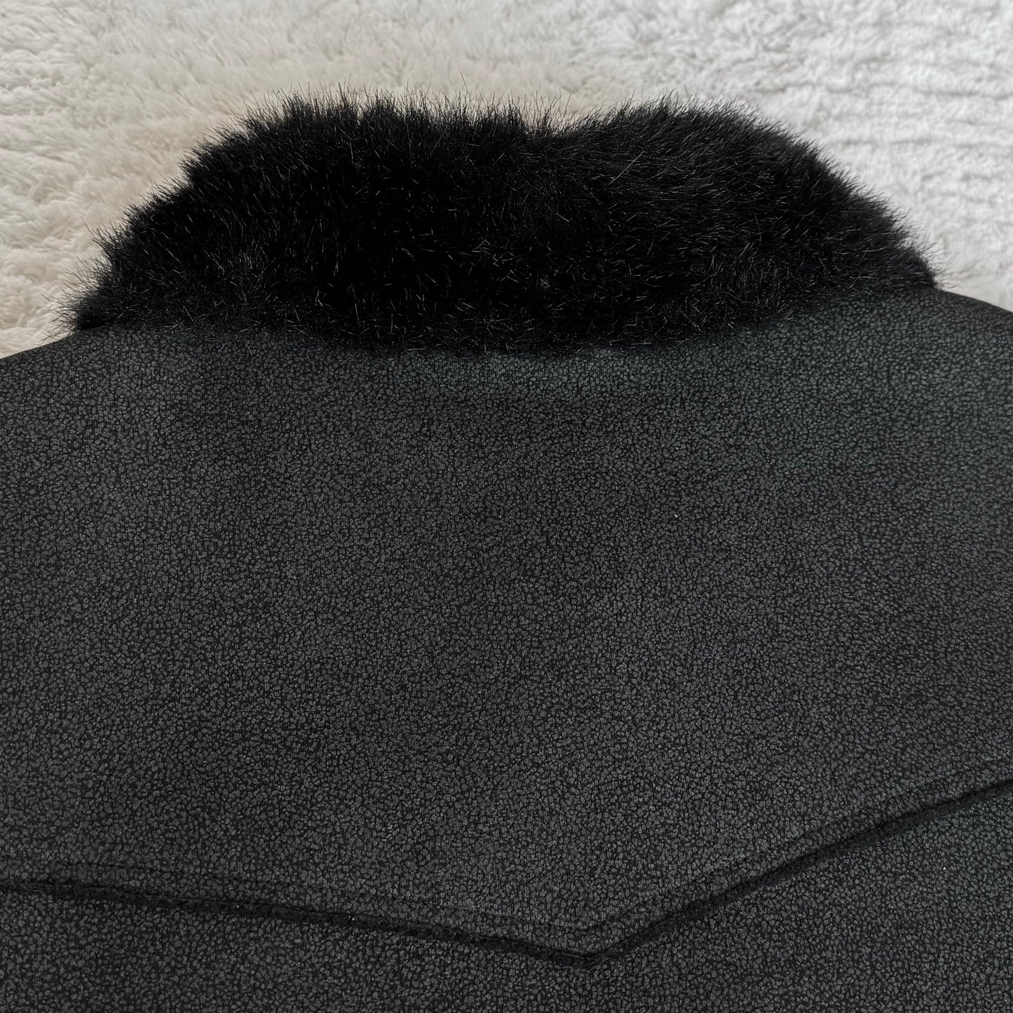 5351 Pour Les Hommes Fur Collar Button Up Shirt Jacket