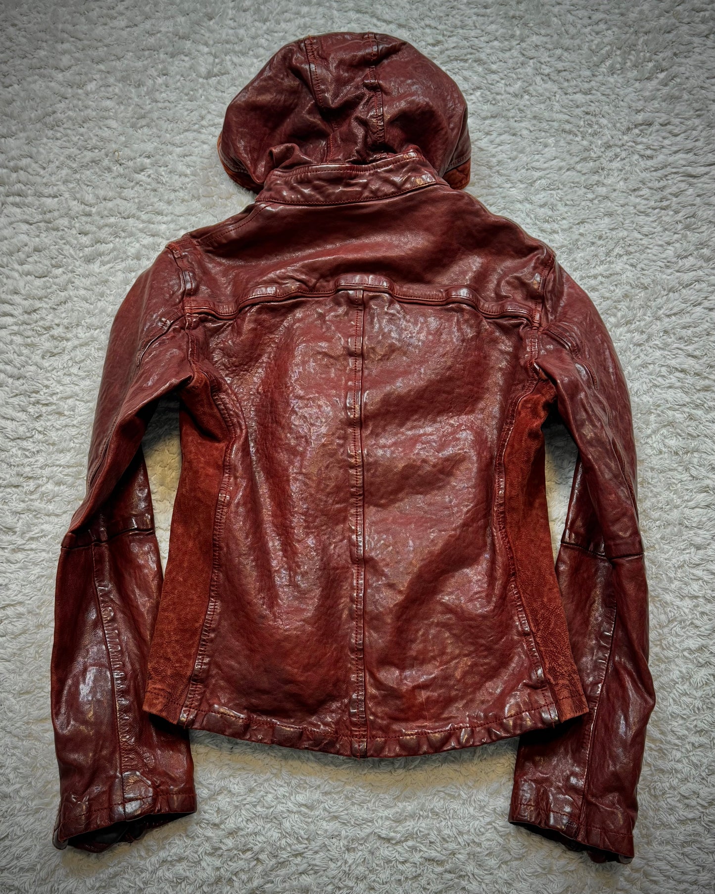 Cathy Jane Crimson Quilted Leather Jacket