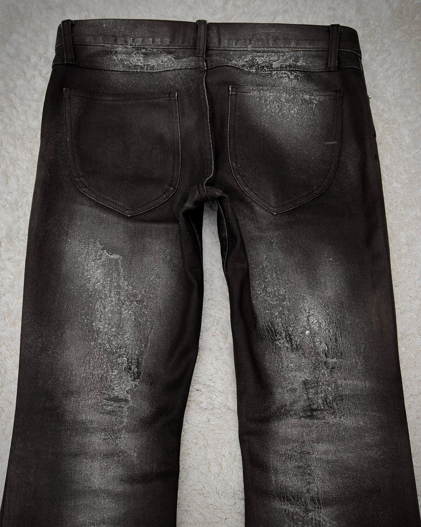 LED Rechwe Veronica Arizona Crack Waxed Studded Flared Jeans