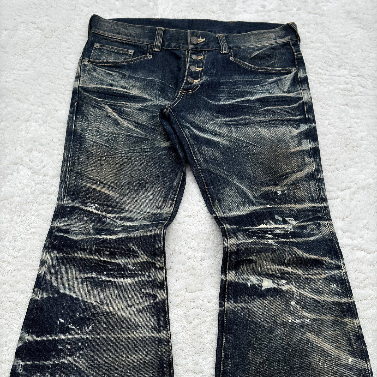 Tornado Mart Paint Strokes Wash Flared Jeans