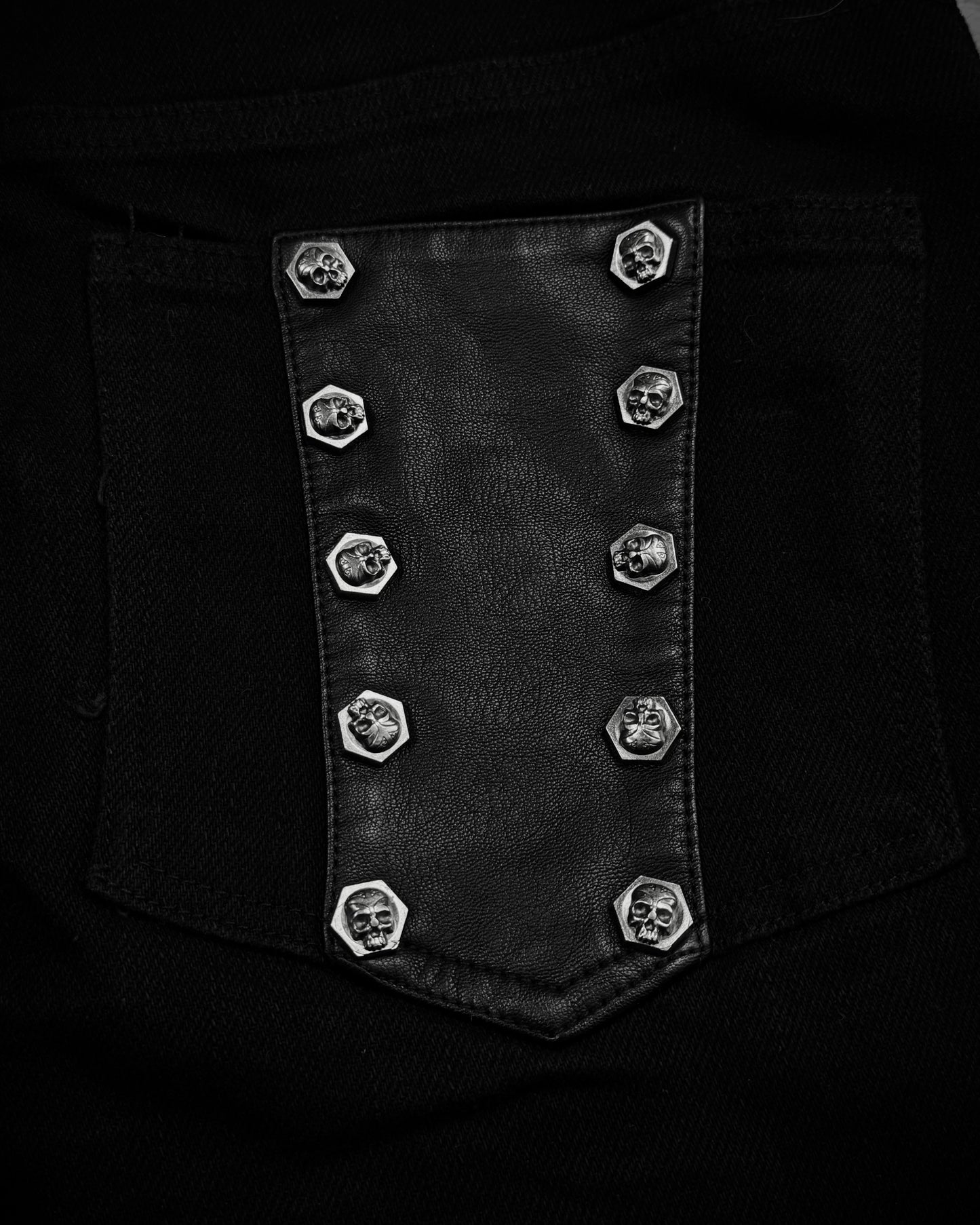 The Space Between Us Punk Lace Up Leather Repaired Pants