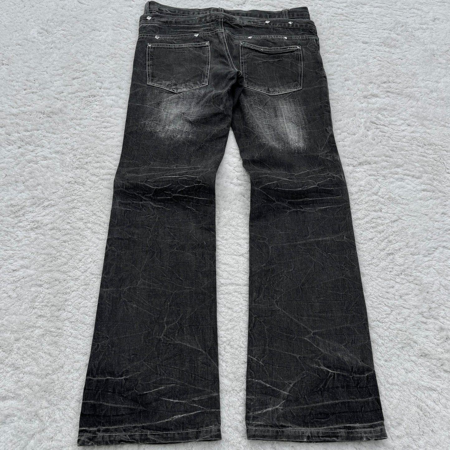 In The Attic Double Waisted Lace-Up Bootcut Jeans