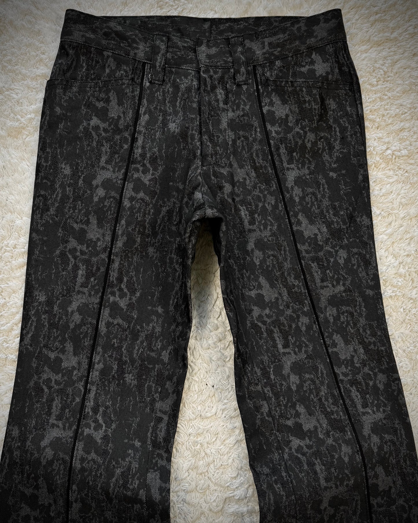 Tornado Mart Shadow Pattern Bell Bottom Flared Pants