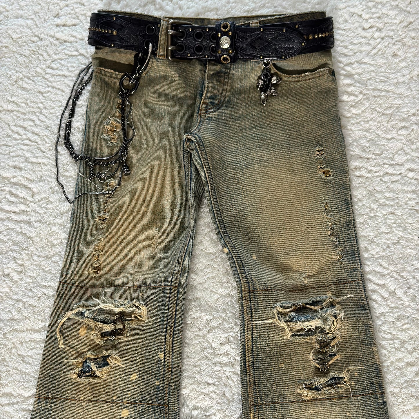 IfSixWasNine Mud Max Pierced Flared Jeans