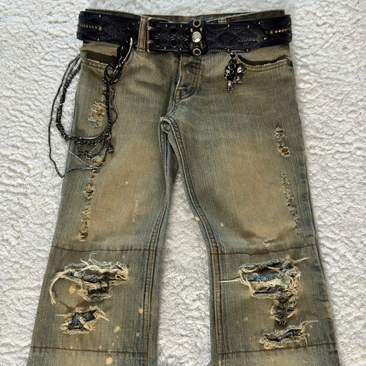 IfSixWasNine Mud Max Pierced Flared Jeans