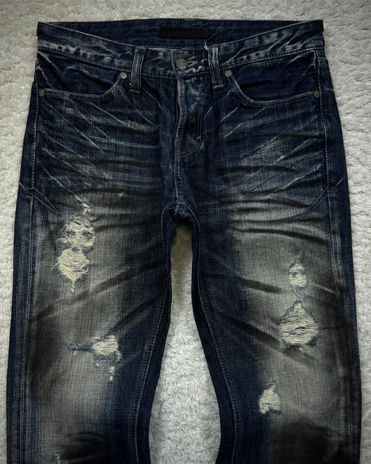 Fuga Clawmarks Washed Distressed Bootcut Denim