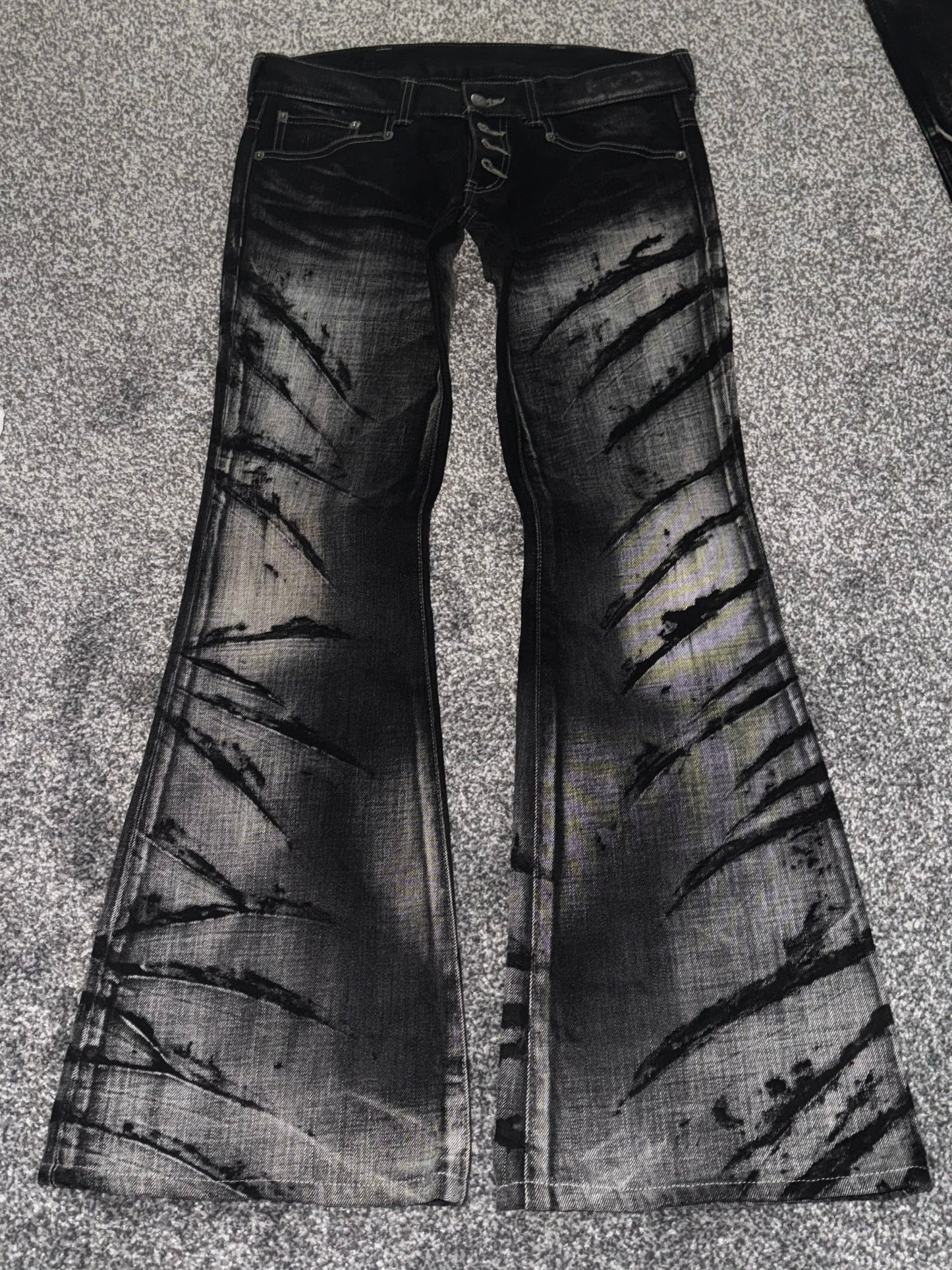 Tornado Mart Claw Marks Wash Flared Jeans