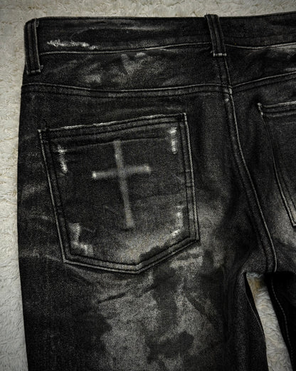Of The Neige Charcoal Whisker Washed Bootcut Denim