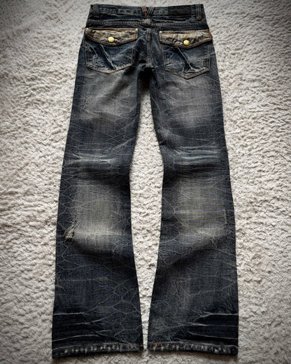 Zero Sail Leather Detailed Vintage Bootcut Jeans