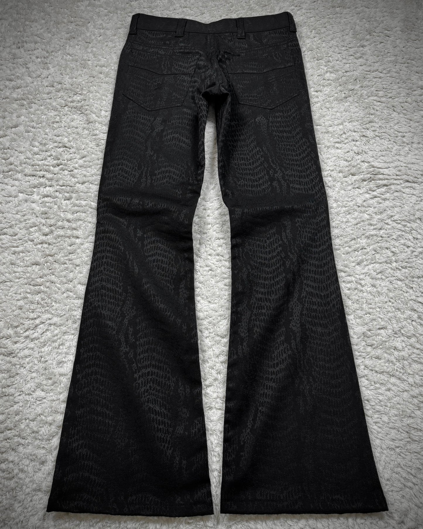 Semantic Design Python Pattern Flared Dress Pants