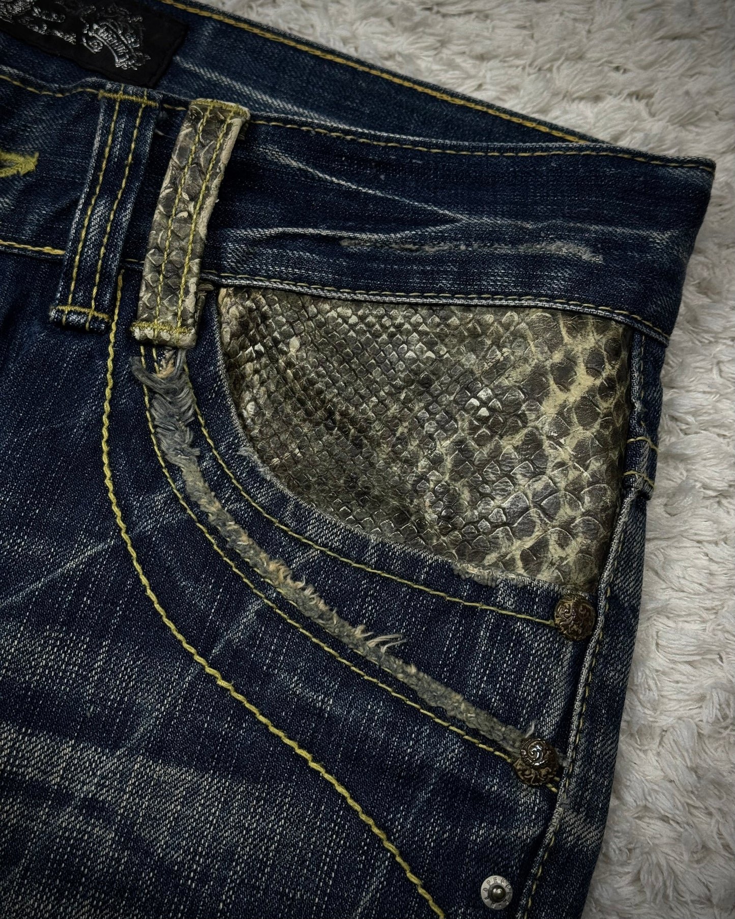 Red Pepper Python Detailed Bootcut Jeans