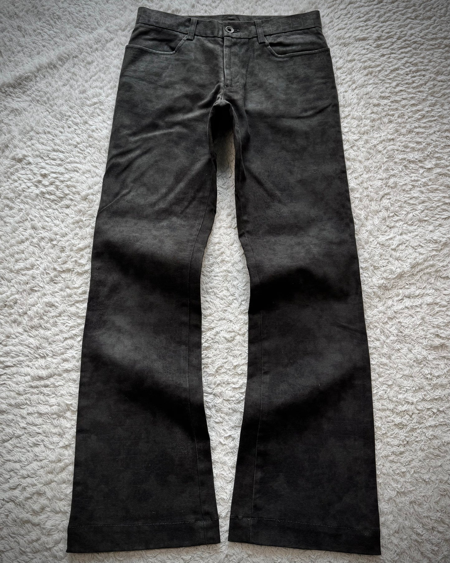 5351 Pour Les Hommes Crocodile Pattern Bootcut Pants