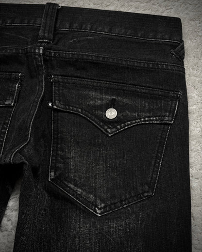 Modern Lovers Clawmarks Washed Spiral Flared Denim