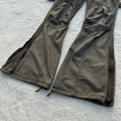 G.O.A Military Suspender Flared Cargo Pants