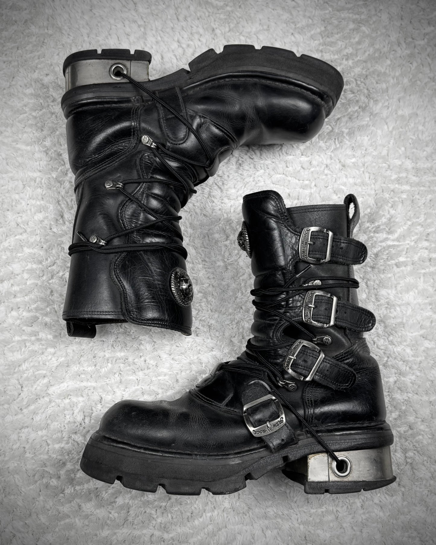 New Rock Steel Heel Platform Boots
