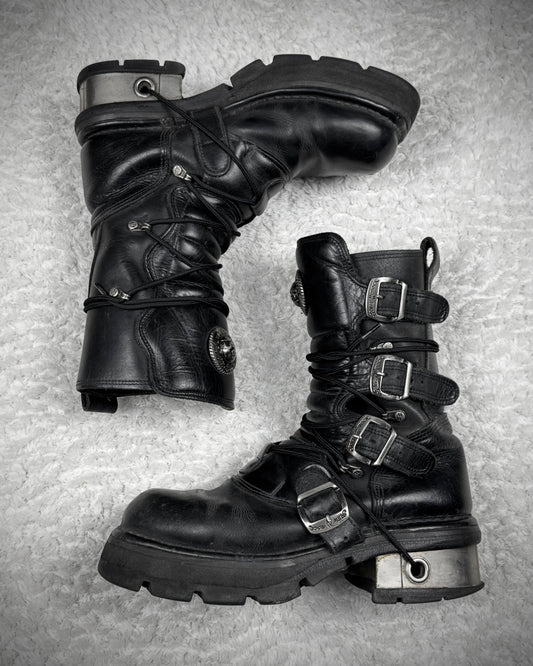 New Rock Steel Heel Platform Boots
