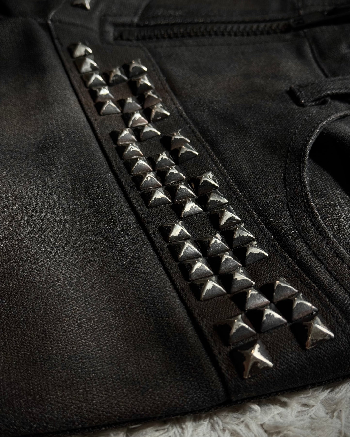 LED Rechwe Veronica Arizona Studded Waxed Flared Jeans