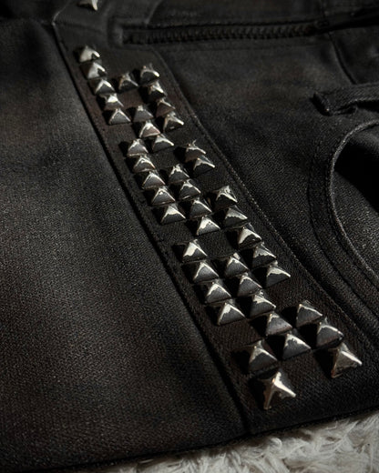 LED Rechwe Veronica Arizona Studded Waxed Flared Jeans