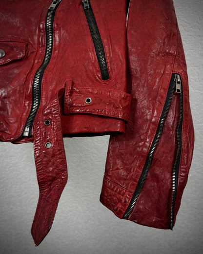 Blood Quilted Leather Biker Jacket