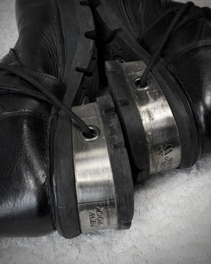 New Rock Steel Heel Leather Boots
