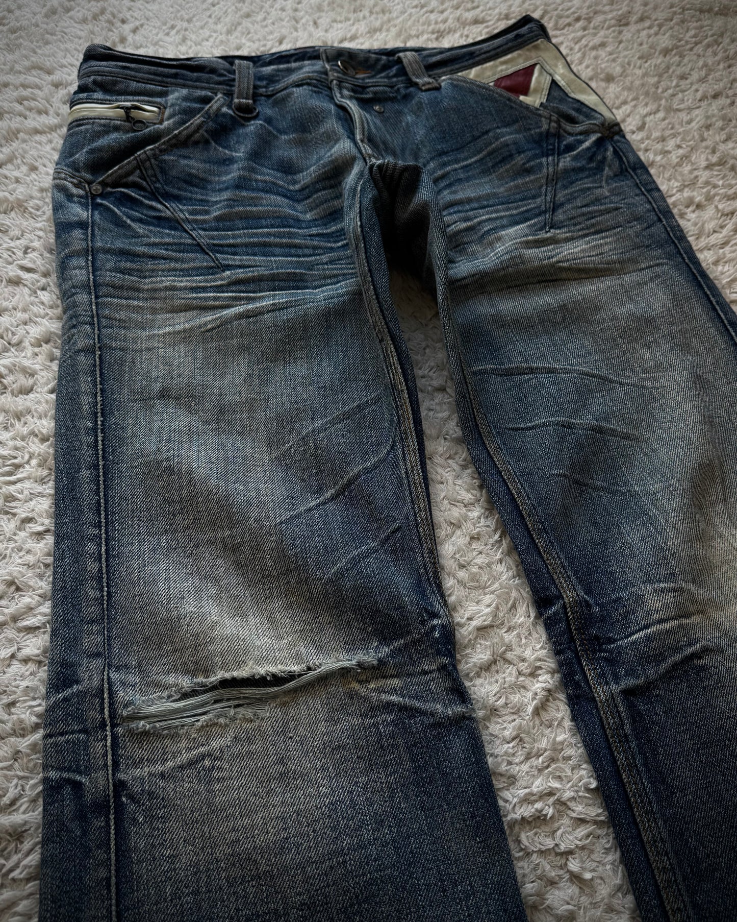 Nicole Club Leather UK Flag Whiskered Denim