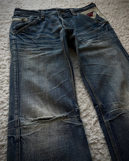 Nicole Club Leather UK Flag Whiskered Denim