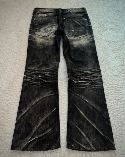 Xfrm Studded Silver Whisker Washed Bootcut Jeans