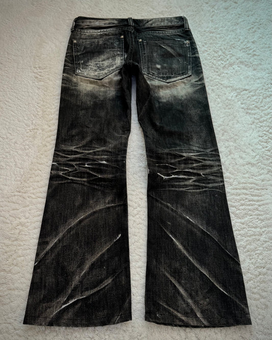 Xfrm Studded Silver Whisker Washed Bootcut Jeans