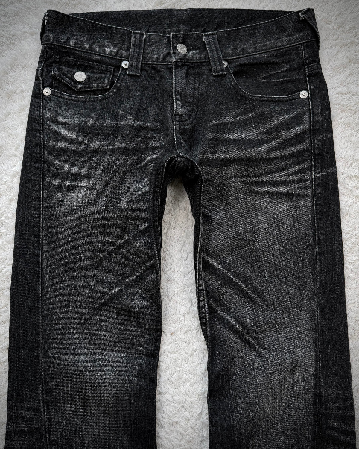 Tornado Mart Clawmarks Flap Pocket Spiral Flared Jeans