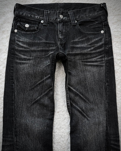 Tornado Mart Clawmarks Flap Pocket Spiral Flared Jeans