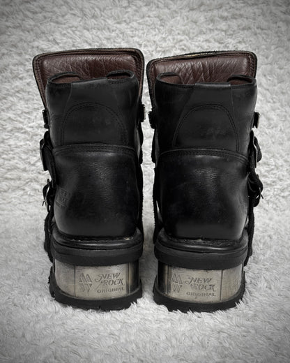 New Rock Steel Heel Leather Boots