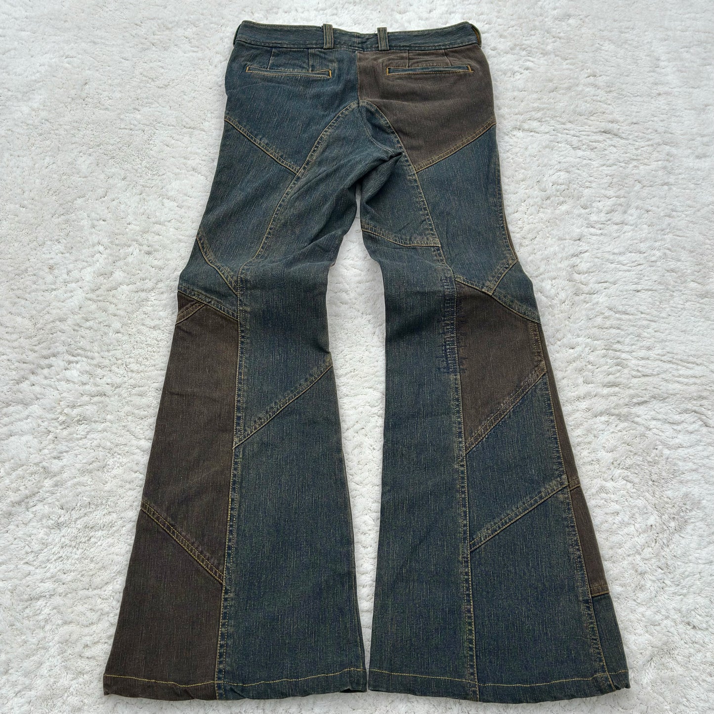 Tornado Mart Patchwork Flared Denim