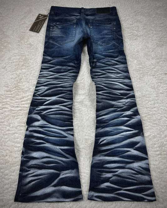 Tornado Mart Silver Whisker Waxed Flared Jeans