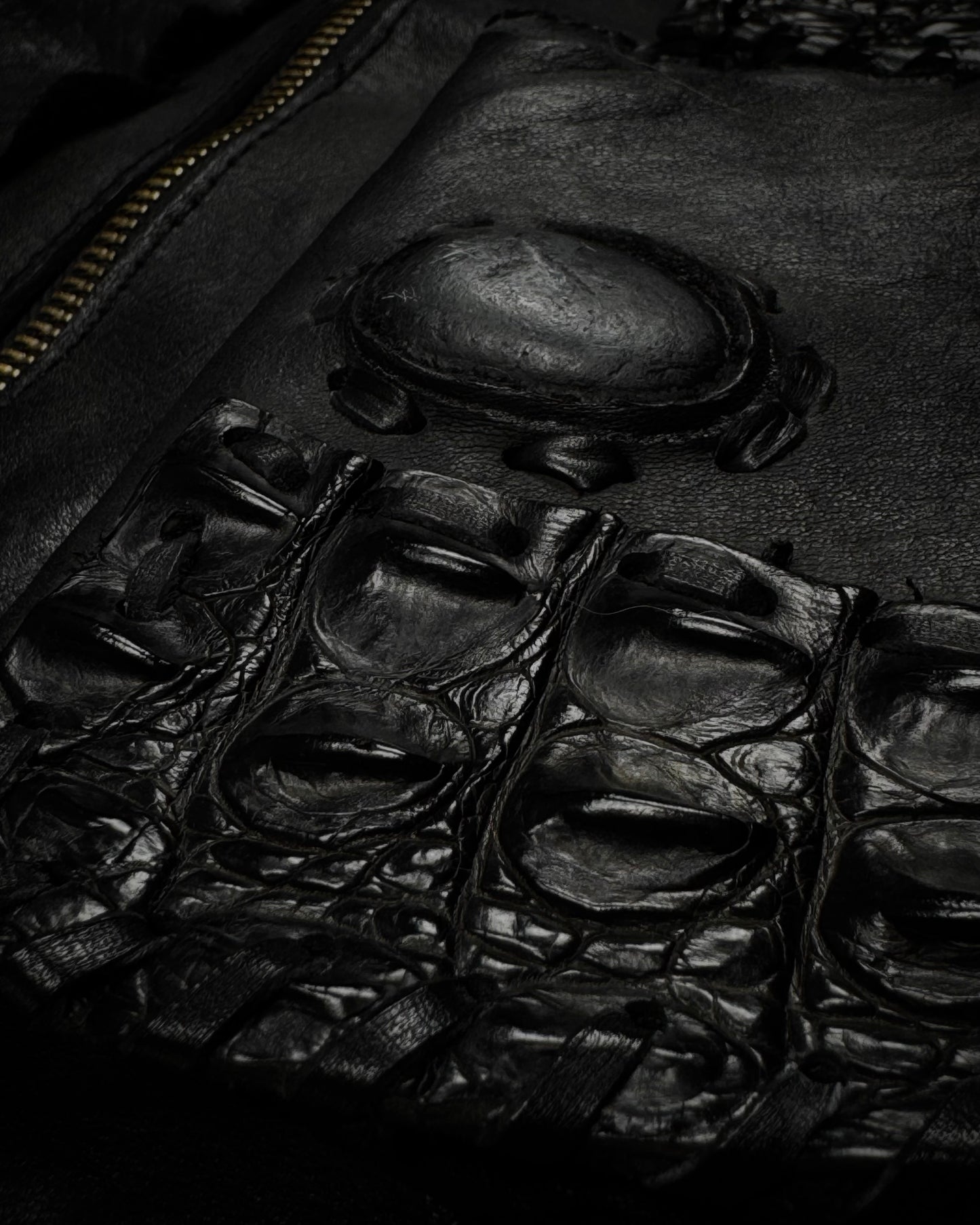 Raw Cut Crocodile Leather Shoulder Bag