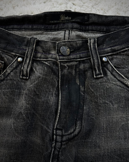 Midas Silver Splatter Coated Distressed Bootcut Denim