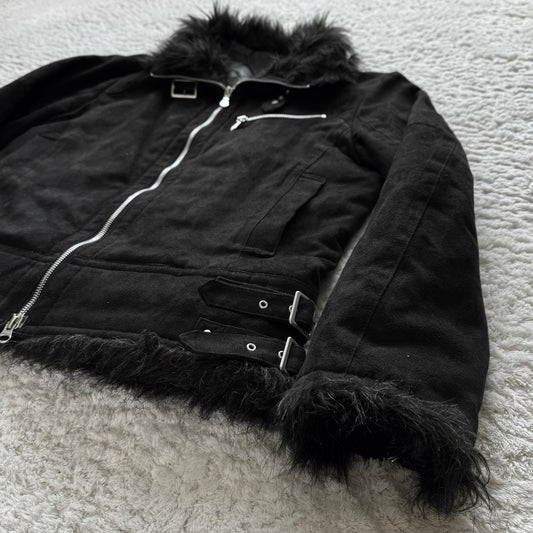 Tornado Mart Fur Lined Suede Jacket