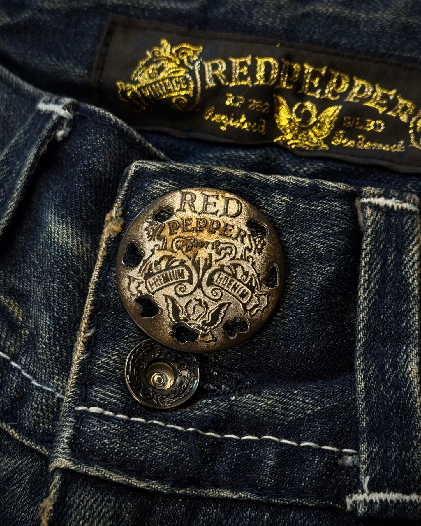 Red Pepper Mud Washed Wide Leg Flared Jeans