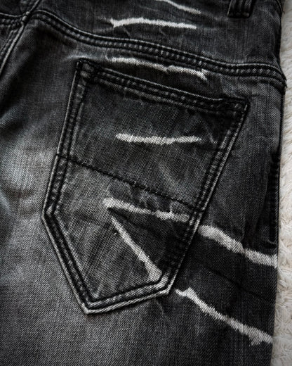 Johnny Wolf Clawmarks Washed J-Cut Flared Jeans