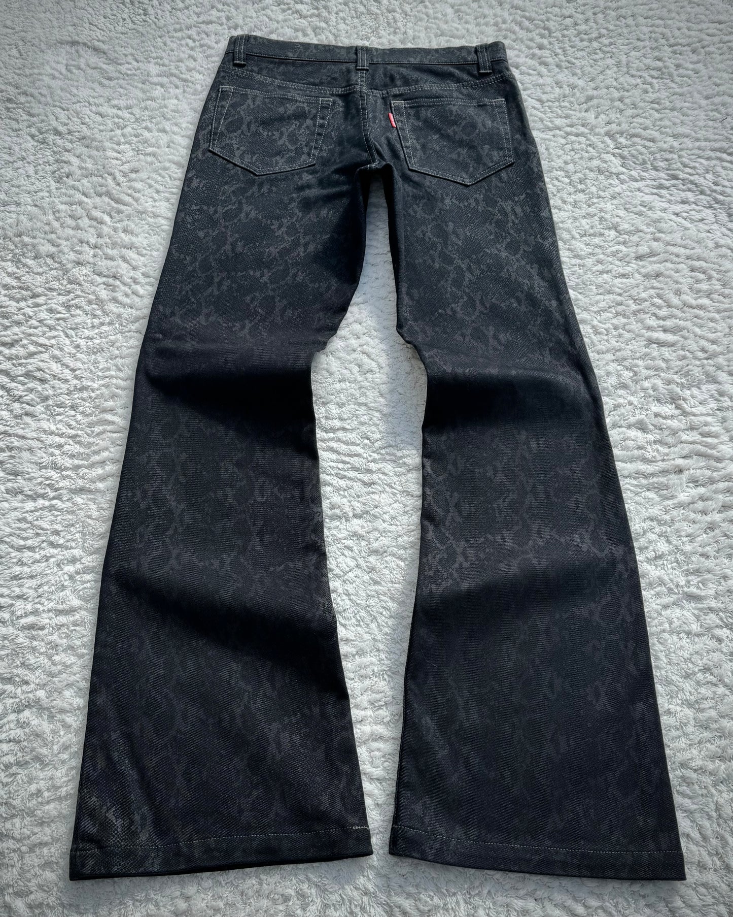 Tornado Mart Snakeskin Pattern Flared Pants