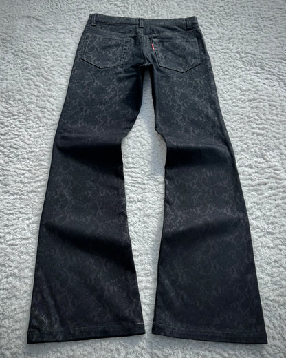 Tornado Mart Snakeskin Pattern Flared Pants