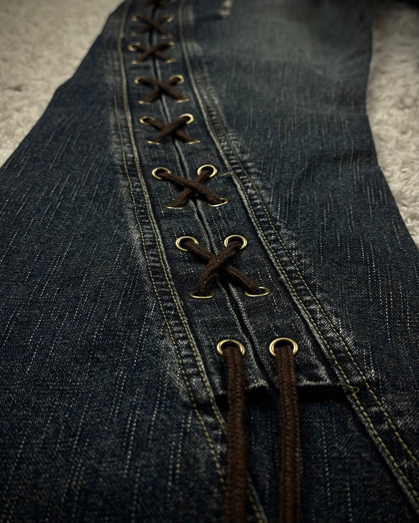Cool Drive Striker Spiral Lace Up Flared Jeans