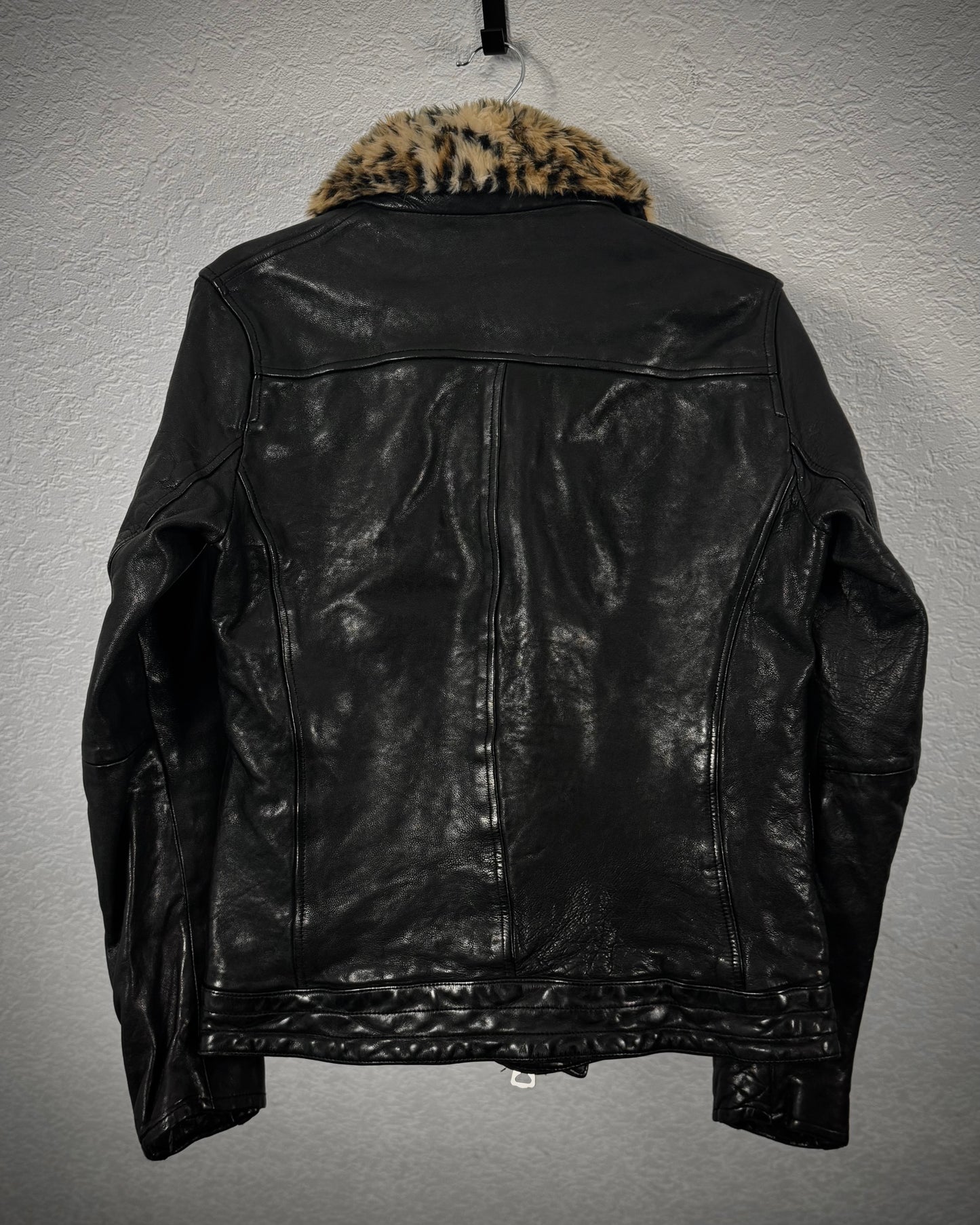 Glamb Leopard Fur Chrome-Tanned Leather Jacket