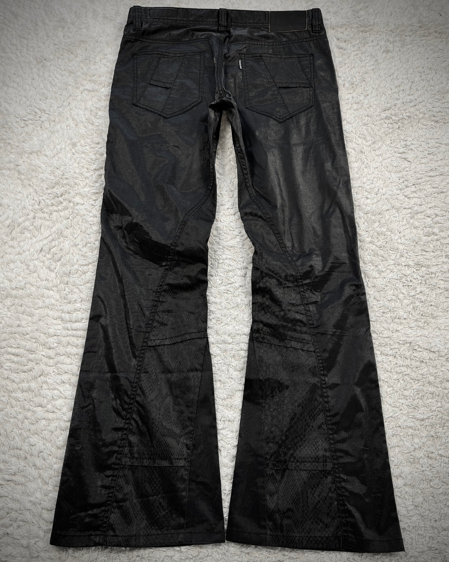 Tornado Mart Python Luster Flared Pants